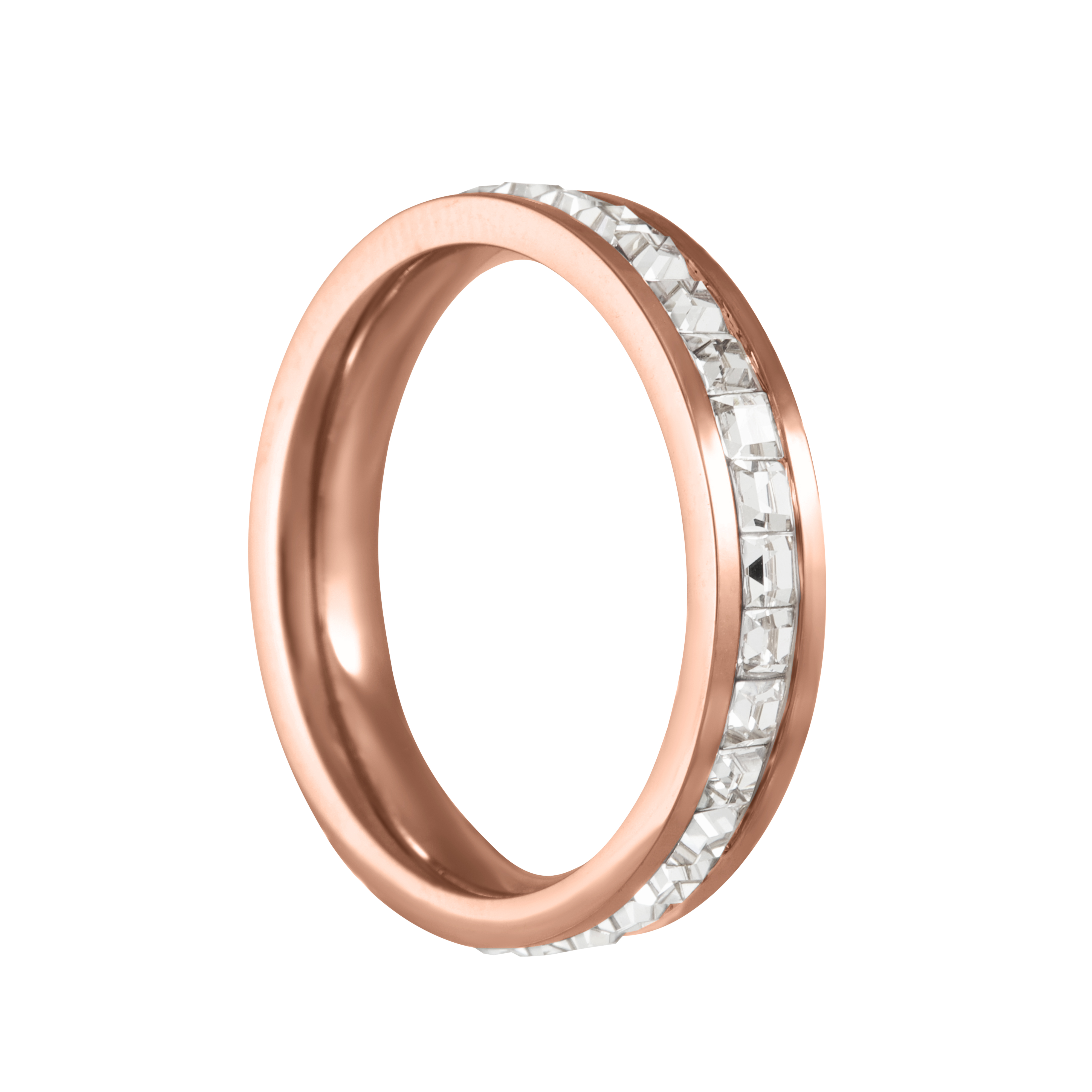 Ring mit Steinen rosé 56